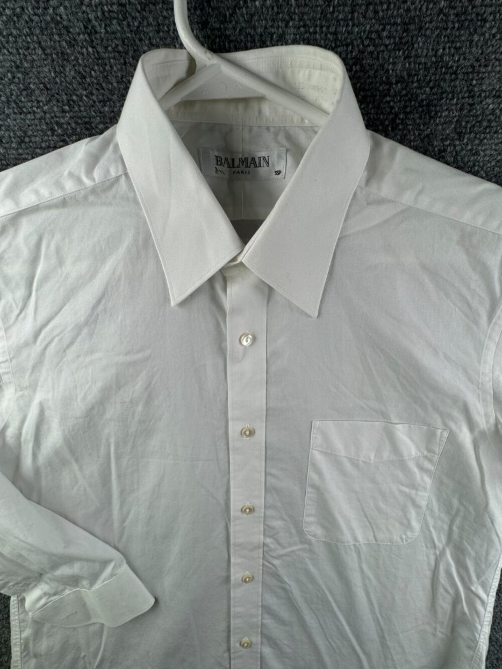 Balmain Paris SSP Button Up Long Sleeve White Shirt Cotton Blend Size 40-78